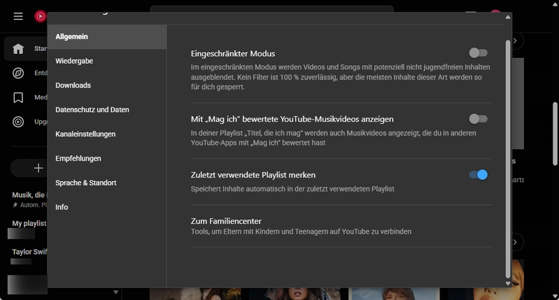 Lieblingslieder von YouTube in YouTube Music ausblenden