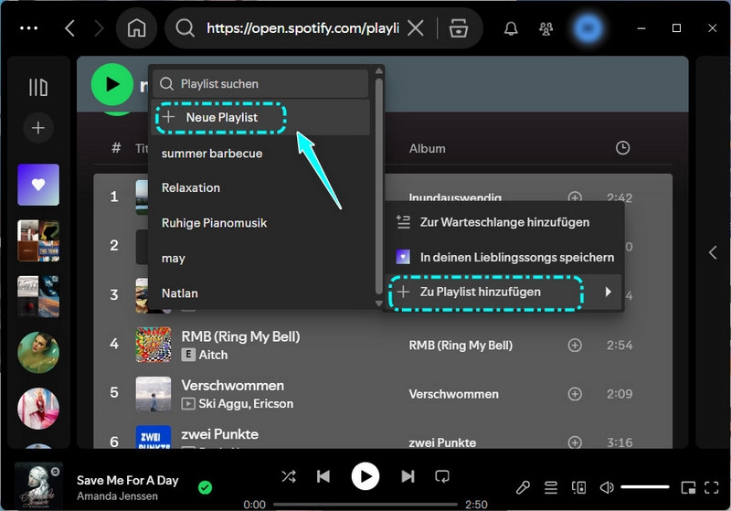 Eine neue Playlist erstellen