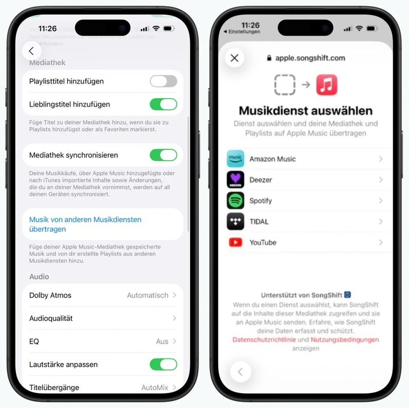 Spotify Playlist auf Apple Music übertragen auf iOS