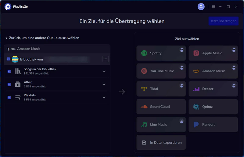 Amazon Music Playlists auswählen