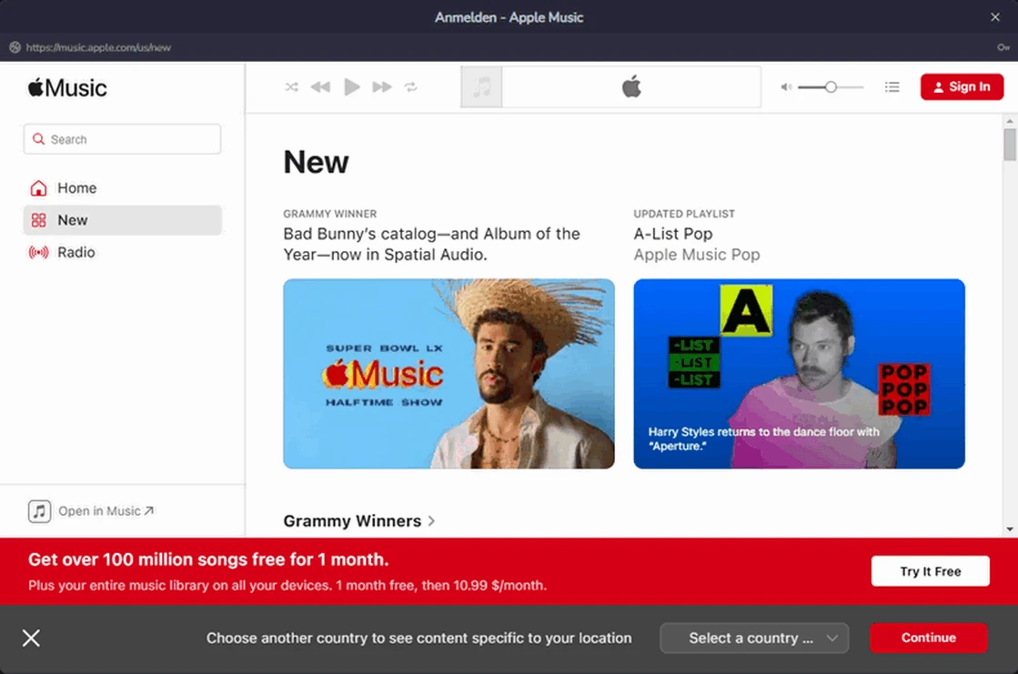 Schritt 3: Apple Music als Zielplattform auswählen