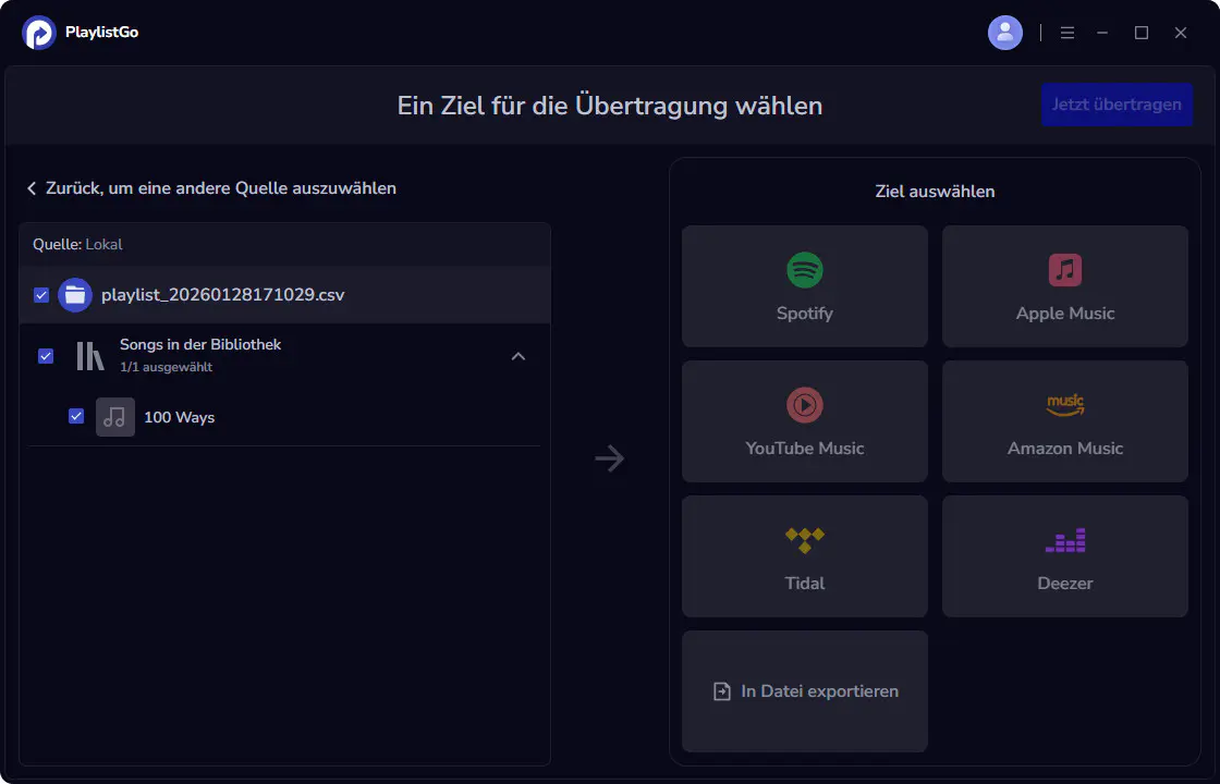 Zielplattform autorisieren