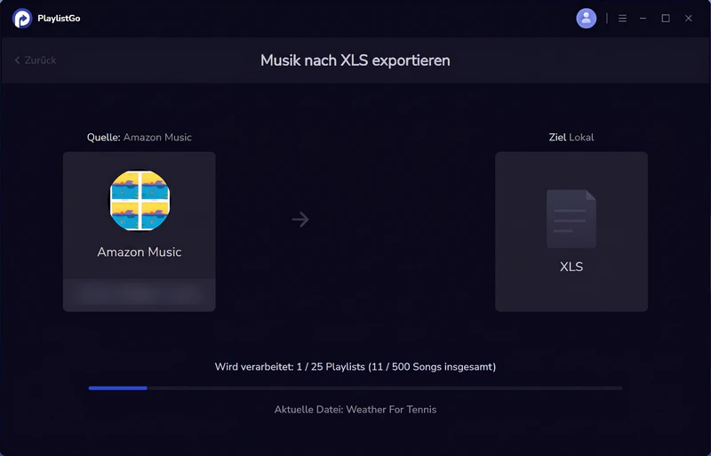 Speicherort wählen und Export starten