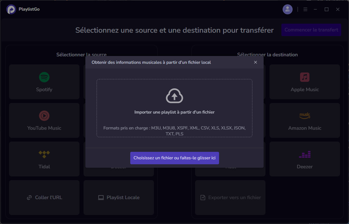 Ajoutez votre playlist locale
