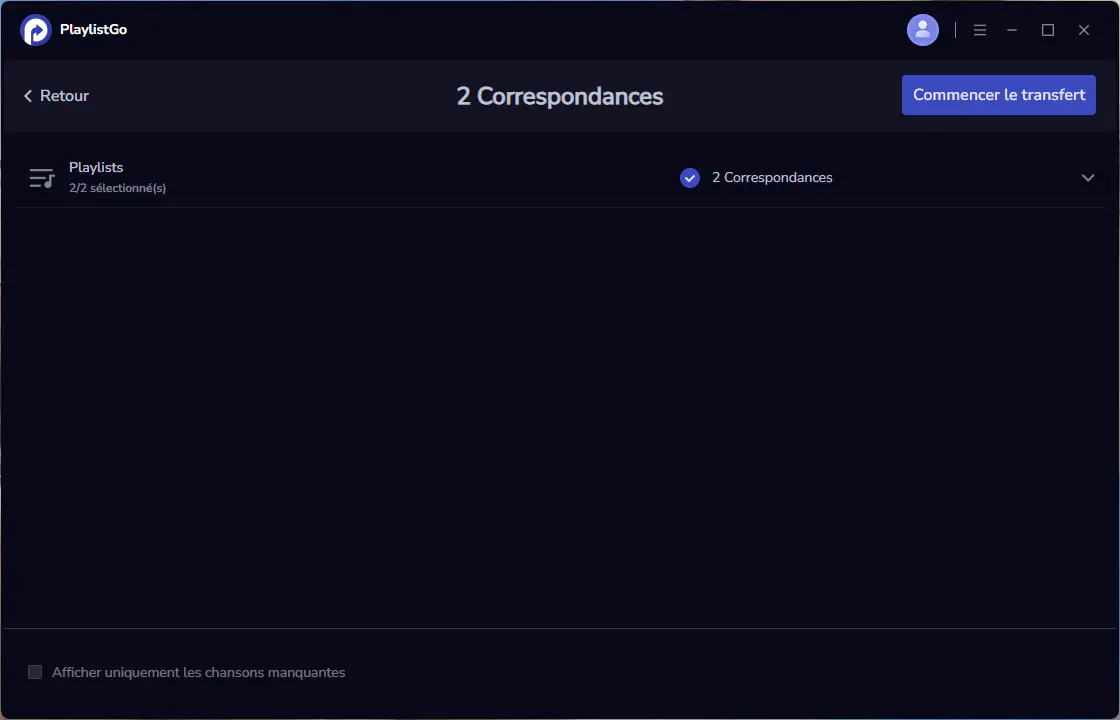 Étape 5 : Correspondre aux chansons sur Deezer Music