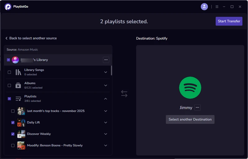 choose apple music destination platform