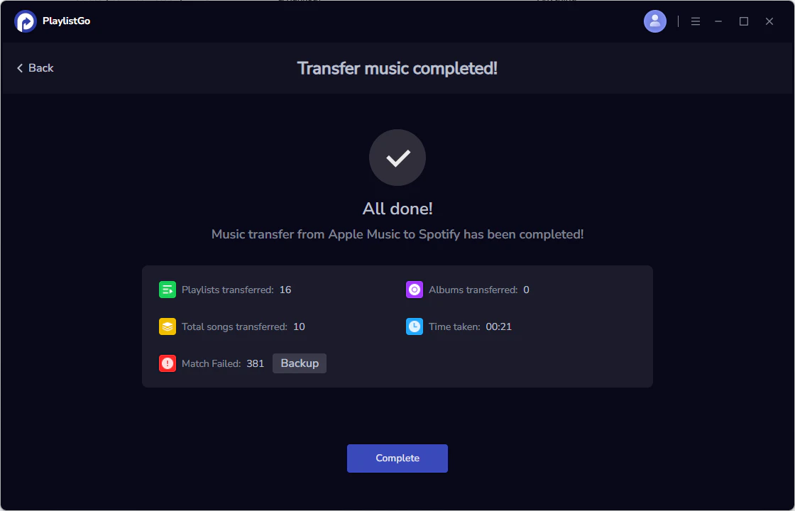 Step 5: Complete the Transfer