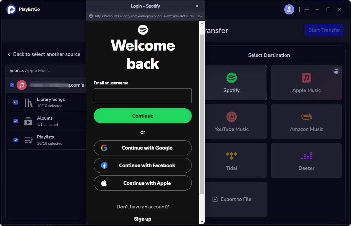 Step 3: Select the Destination Platform