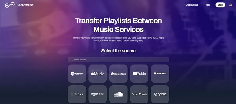 Step 1 – Open the TuneMyMusic website