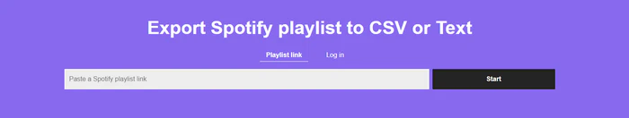 Chosic Spotify playlist exporter interface