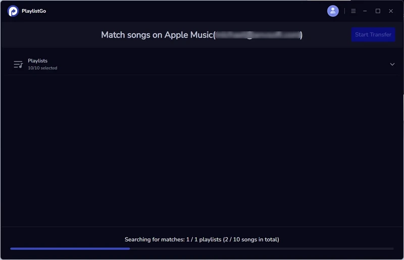Step 4: Start Transferring Apple Music Playlists to YouTube Music