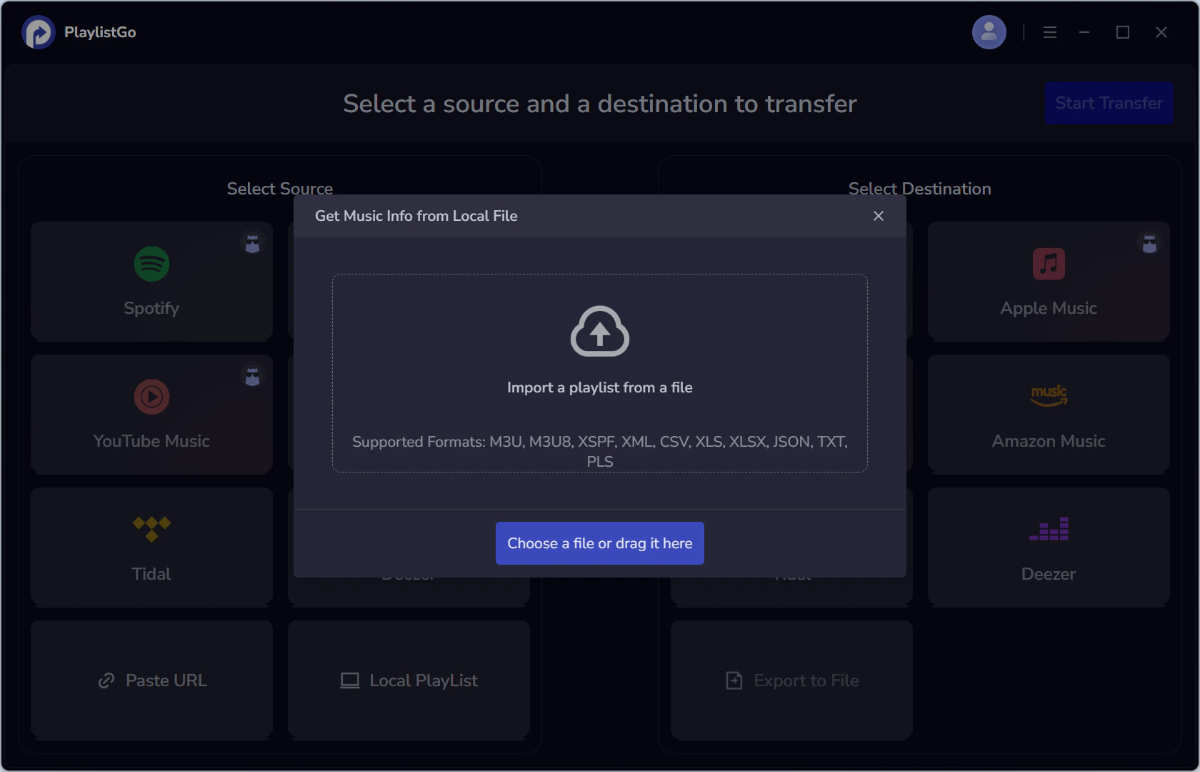 Select a Local Playlist File