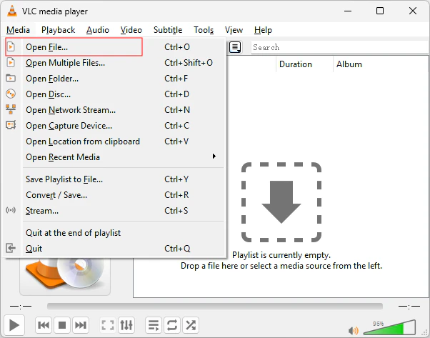 How to open M3U file in VLC Media Player