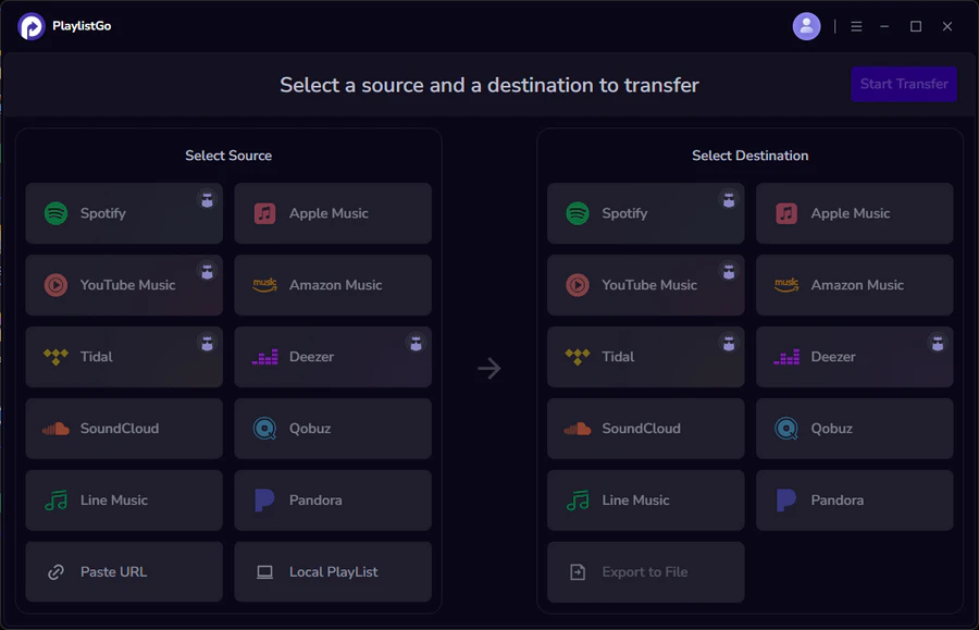 PlaylistGo desktop app for large playlist transfer