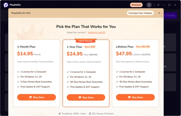playlistgo pricing plans