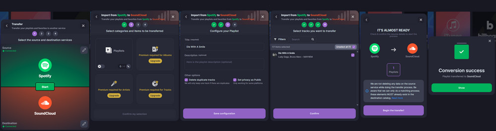 match playlist songs to transfer