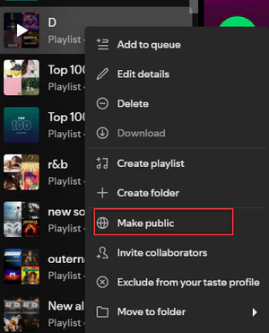 how to set Spotify playlist to public for TuneMyMusic