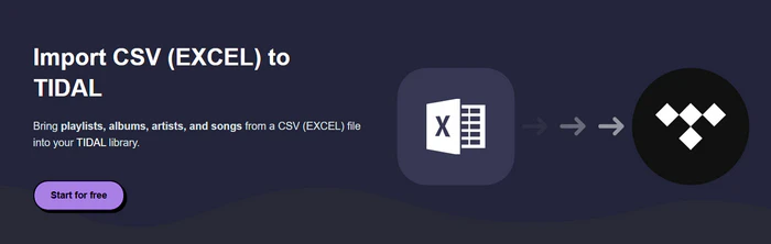 Soundiiz interface for importing CSV playlists to TIDAL