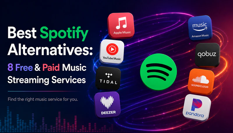 Comparison of 8 best Spotify alternatives in 2026