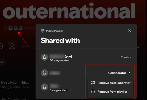 Removing a collaborator from a Spotify playlist