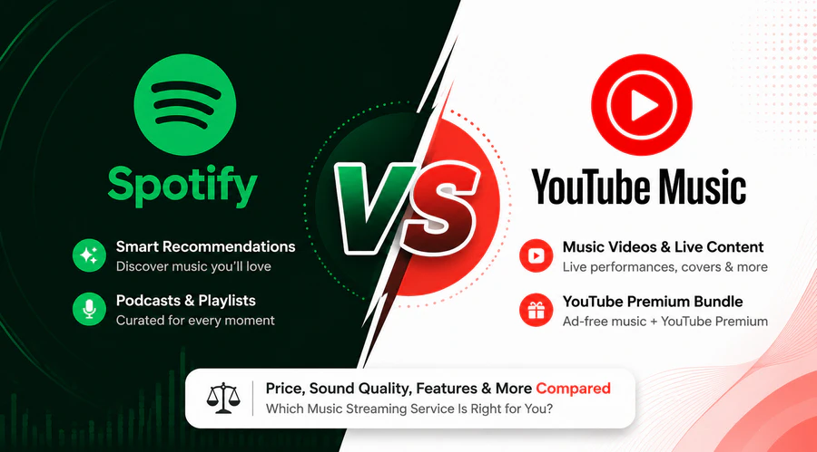 Spotify vs YouTube Music comparison