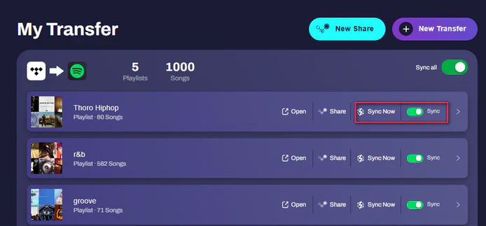 tunemymusic auto sync