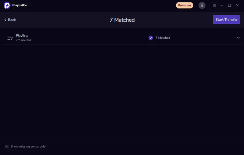 Step 4: Start transferring YouTube Music Playlist to Spotify
