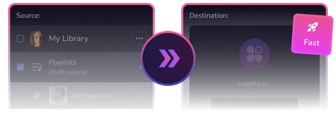Transfer playlists between music platforms