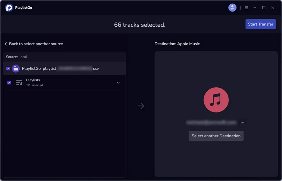 Step 3: Select Your Destination Music Platform