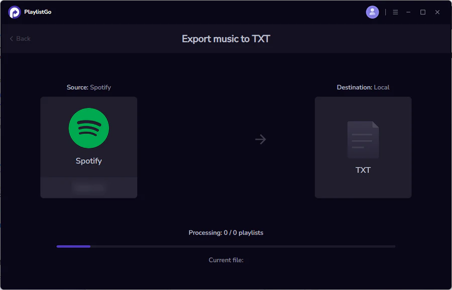 Export Spotify playlists to TXT file with PlaylistGo