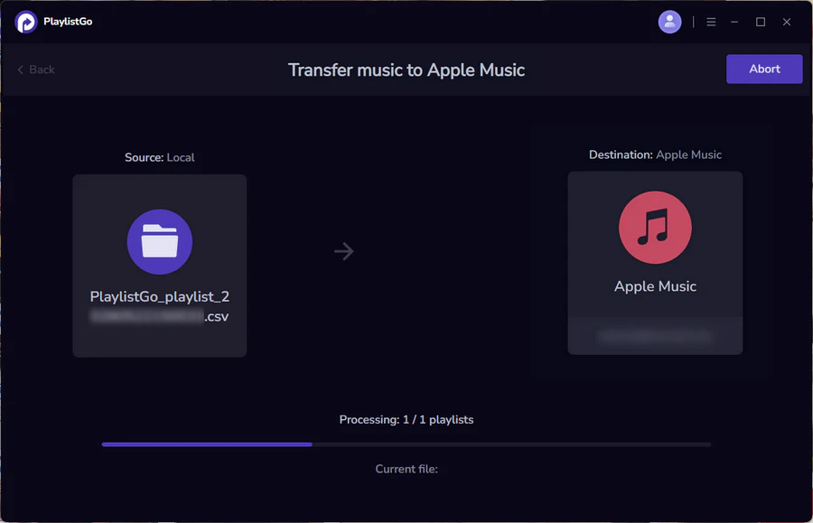 Step 4: Start Importing CSV Playlists to Apple Music