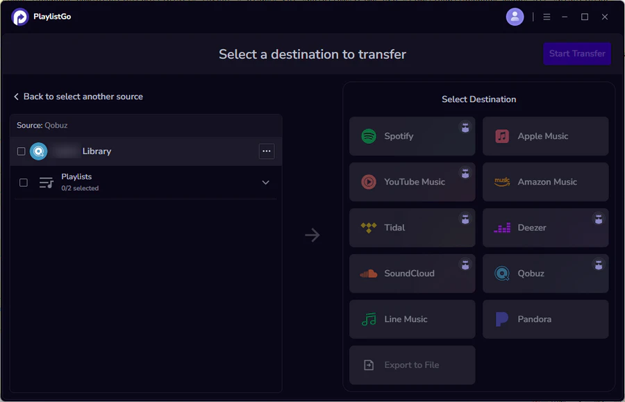 select qobuz as source
