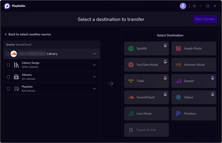 select soundcloud as source