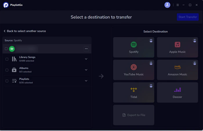 select spotify as source