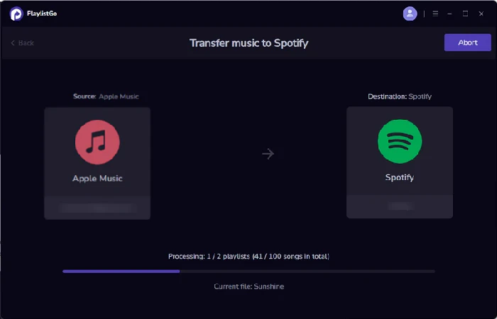 transfer apple music to spotify