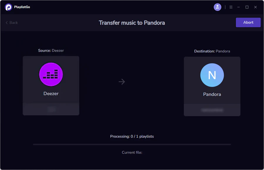 transfer deezer to pandora