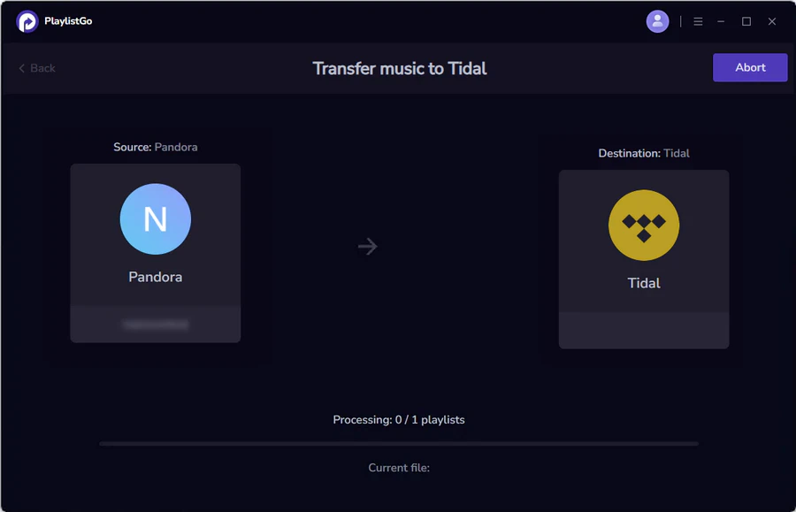 transfer pandora to tidal