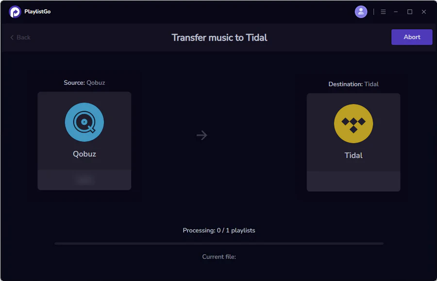 transfer qobuz to tidal