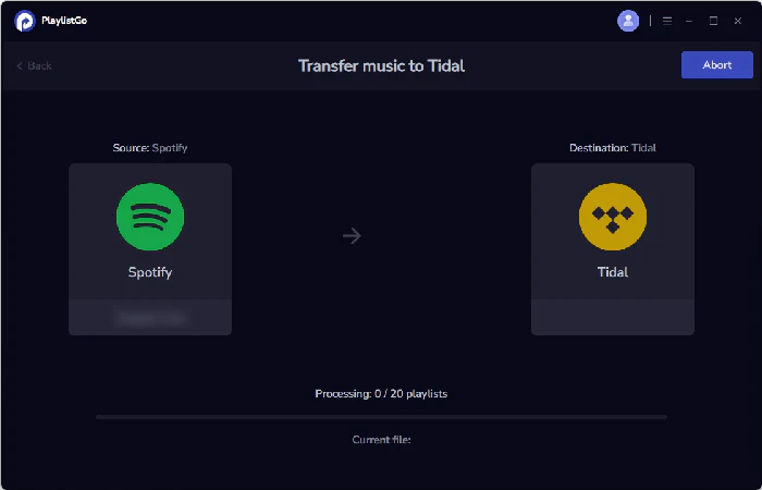 transfer spotify to tidal