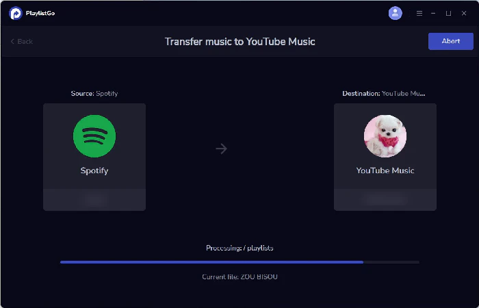 transfer spotify to youtube music