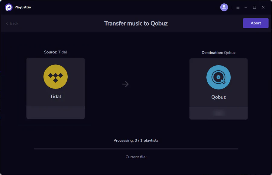 transfer tidal to qobuz