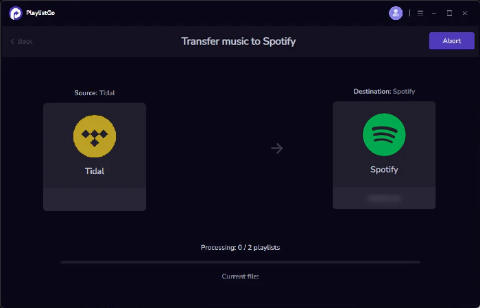 transfer tidal to spotify